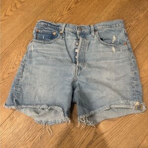Levi's Light Blue High Waist Denim Shorts